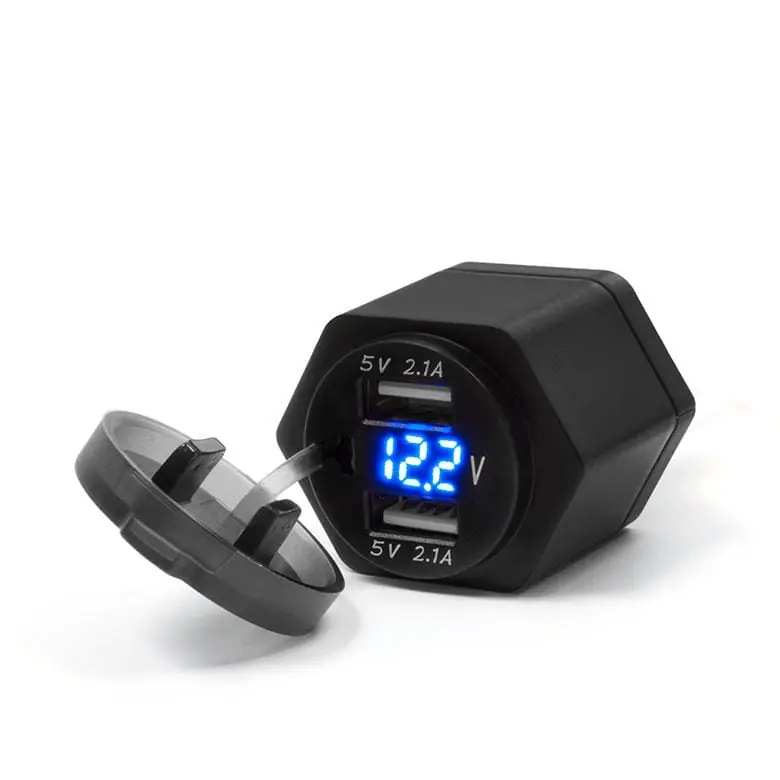 BIKETEC BTMUS42 MOTOCYKLOWE GNIAZDO MUS42 DIN ISO 4165 BMW I TRIUMPH USB I WOLTOMIERZ - MONTAŻ NA KIEROWNICĘ Nowy