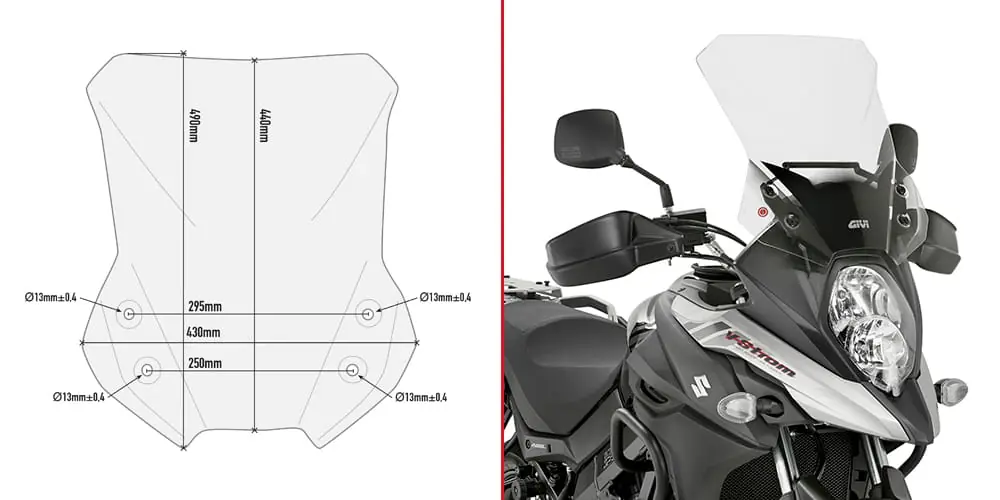 Wyjątkowa oferta Givi D3112ST Szyba przezroczysta Suzuki DL 650 V-Strom (17-24)