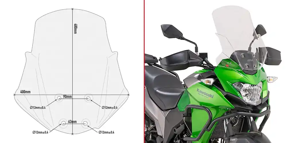 Givi D4121ST Szyba przezroczysta Kawasaki Versys-X 300 (17-25) Hit cenowy