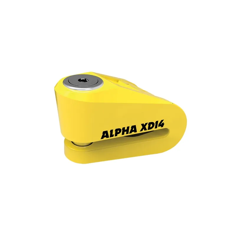 Oxford LK275 Blokada tarczy hamulcowej Alpha XD14, trzpień 14mm, kolor żółty Bezpieczne zakupy
