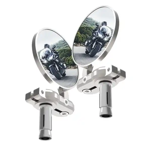 Cena promocyjna Oxford OX578 Okrągłe lusterka motocyklowe na koniec kierownicy 2 sztuki srebrne