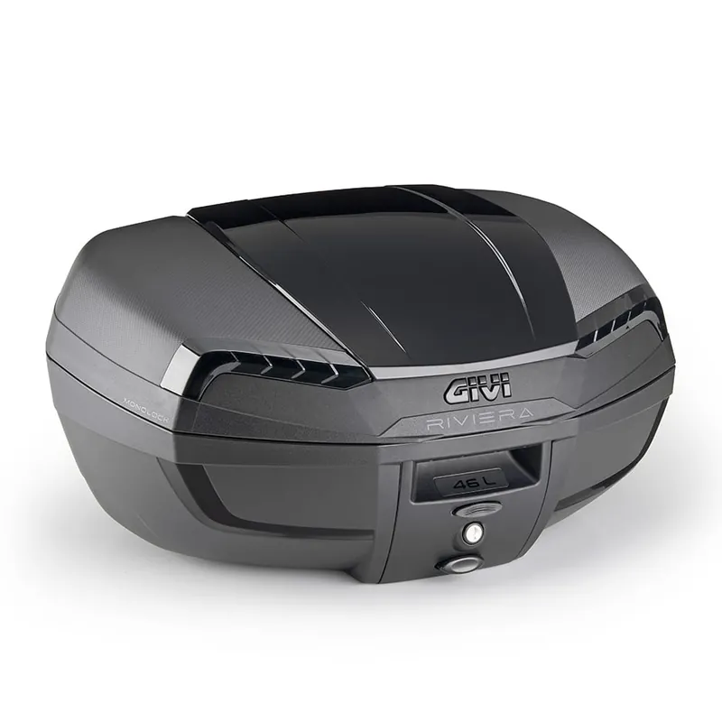 Ograniczona ilość Kufer centralny Givi E46NB RIVIERA BLACK EDITION 46 litrów / płyta gratis