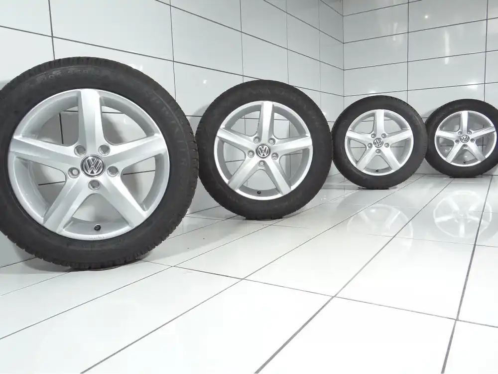 KOŁA VW GOLF 5 6 7 8 JETTA 5 6, 5x112, ET 48, 205/55R16 91 H Srebrny Wyprzedaż