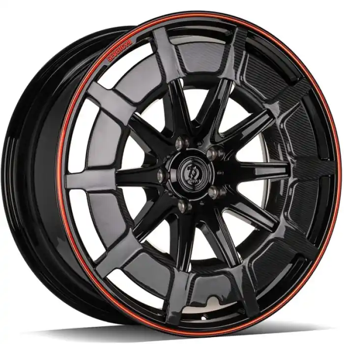 seventy9 MF.7 23" 5x130 ET25 84,1 BGCRL - Black Red Carbon Lip Cover Bezpieczna płatność