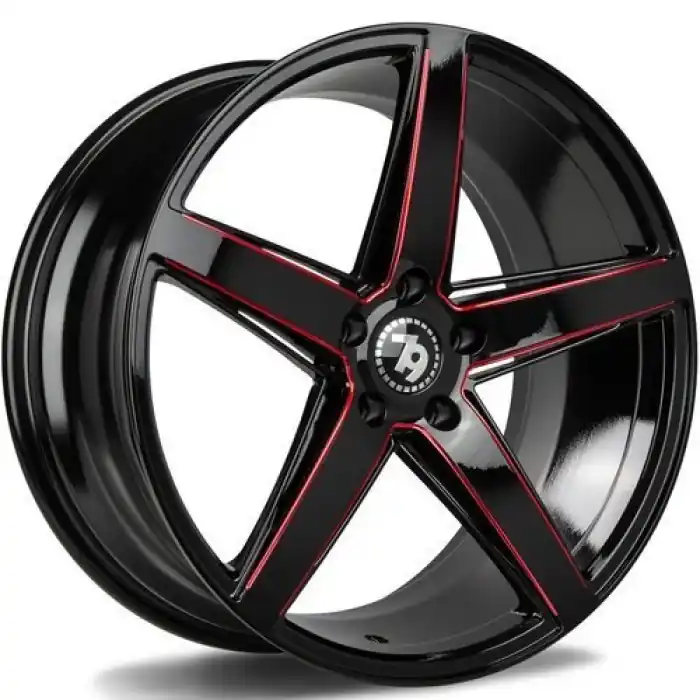 Oferta limitowana seventy9 SV-N 19" 5x120 ET35 72,6 BGMR - Black Glossy Milled Red