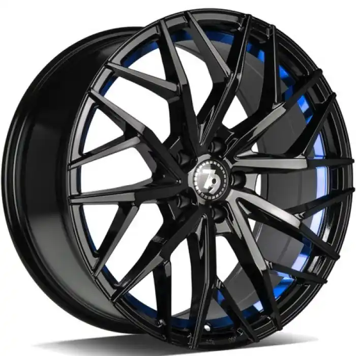 seventy9 SV-C 18" 5x120 ET33 72,6 BGBIL - Black Glossy Blue Inner Lip Taniej