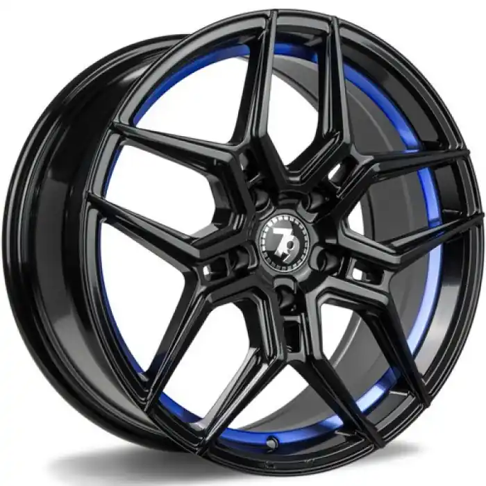 seventy9 SV-B 19" 5x120 ET38 74,1 BGBIL - Black Glossy Blue Inner Lip Cena promocyjna