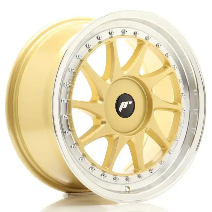 Ostatnia szansa JR Wheels JR26 17x8 ET20-35 BLANK Gold w/Machined Lip