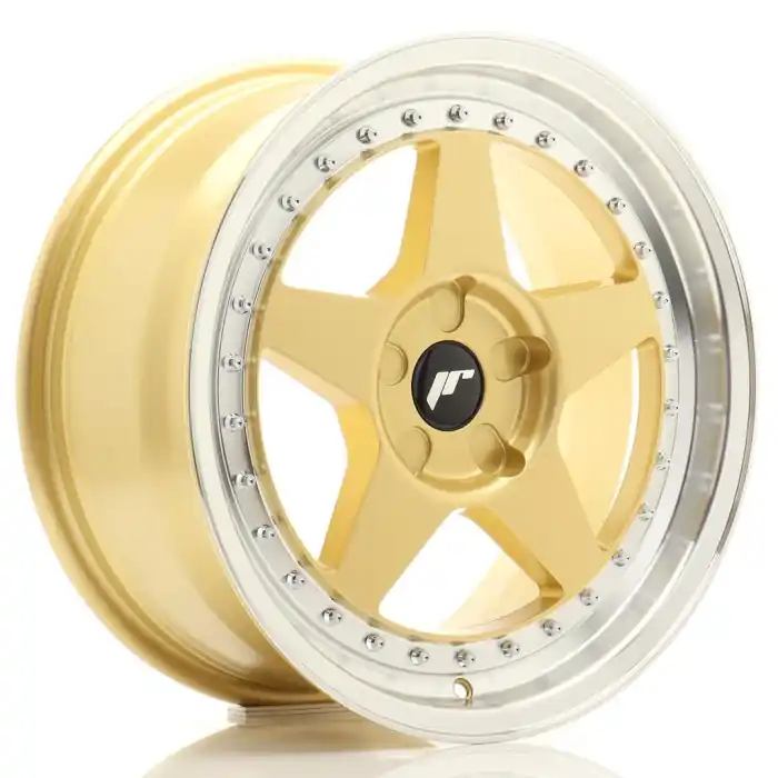 JR Wheels JR6 17x8 ET20-35 5H BLANK Gold w/Machined Lip Ostatnie sztuki