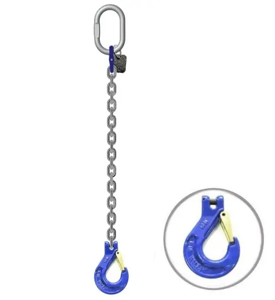 Zawiesie łańcuchowe 1-cięgnowe 6,7T z hakiem z zabezpieczeniem Ø13 kl.10 Najlepsza cena