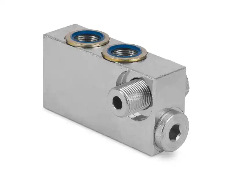 Zawór zwrotny sterowany pojedynczy (+ śruba + 2 podkładki) 3/8" BSP 20l./min. 300 bar BANJO stal VRSE02CIL Bestseller
