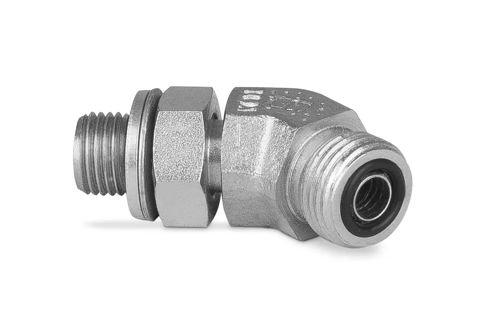 Przyłączka kolankowa 45° z przeciwnakrętką 3/4” BSP-1 3/16” ORFS 6260-12-14 Wyjątkowa oferta