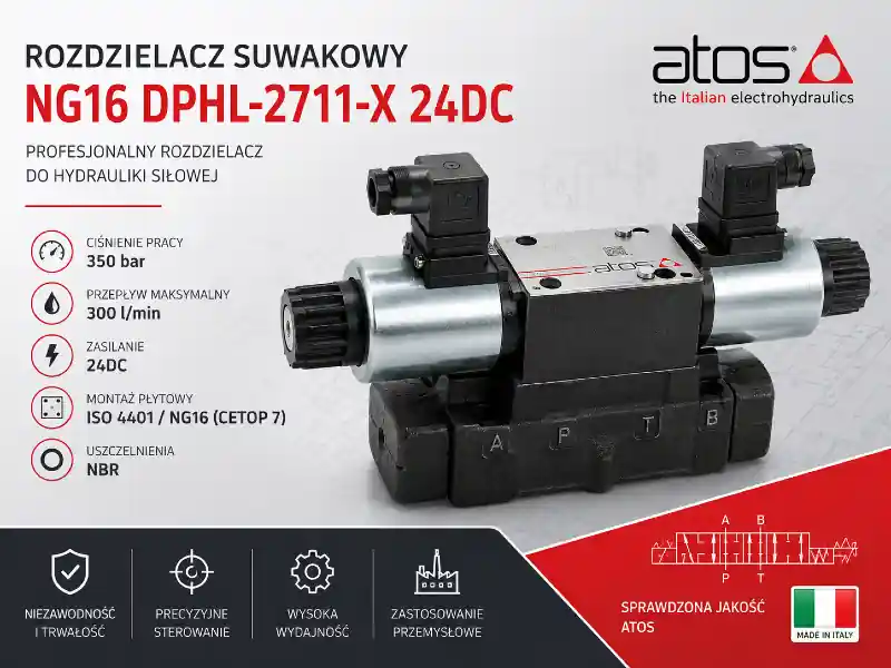 Rozdzielacz suwakowy NG16 DPHL-2711-X 24DC Atos Premium