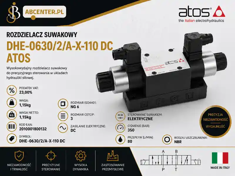 Do wyczerpania zapasów Rozdzielacz suwakowy NG6 DHE-0630/2/A-X-110 DC Atos