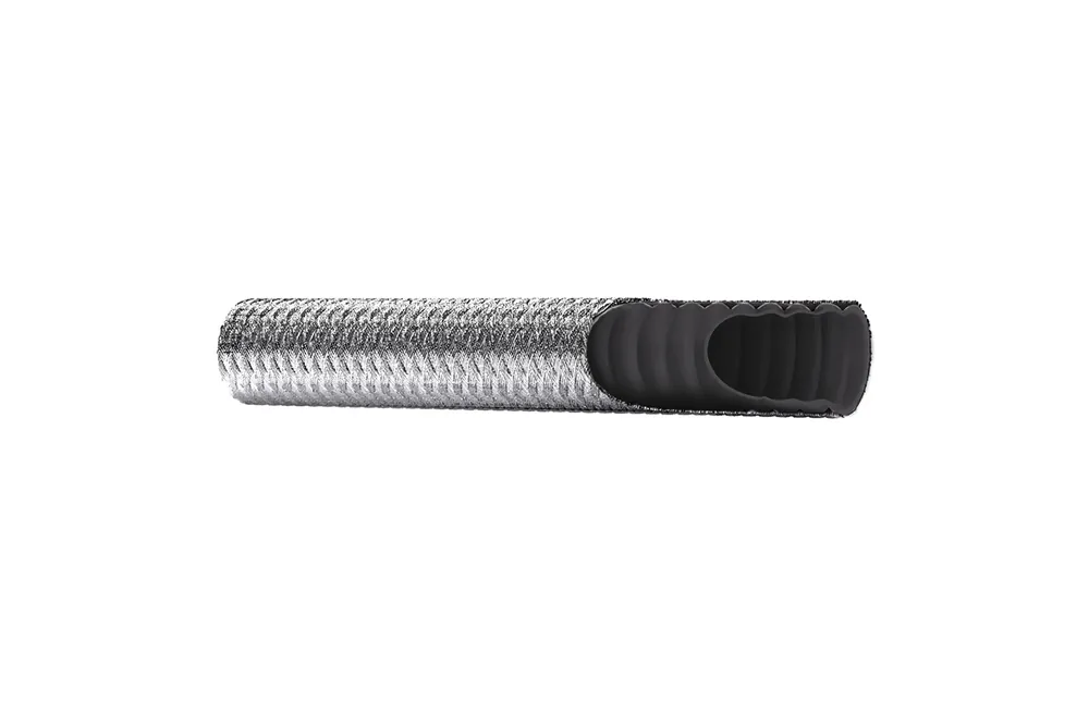 Dodaj do koszyka Wąż teflonowy karbowany PTFE z oplotem metalowym CLWB CONDUCTIVE DN25 50bar 0318A