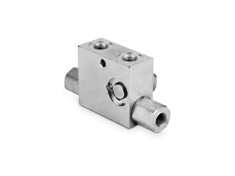 Zawór zwrotny sterowany pojedynczy+ by-pass 1/4" BSP prawy 25l./min. 350 bar stal VRPSE01FR Cena promocyjna