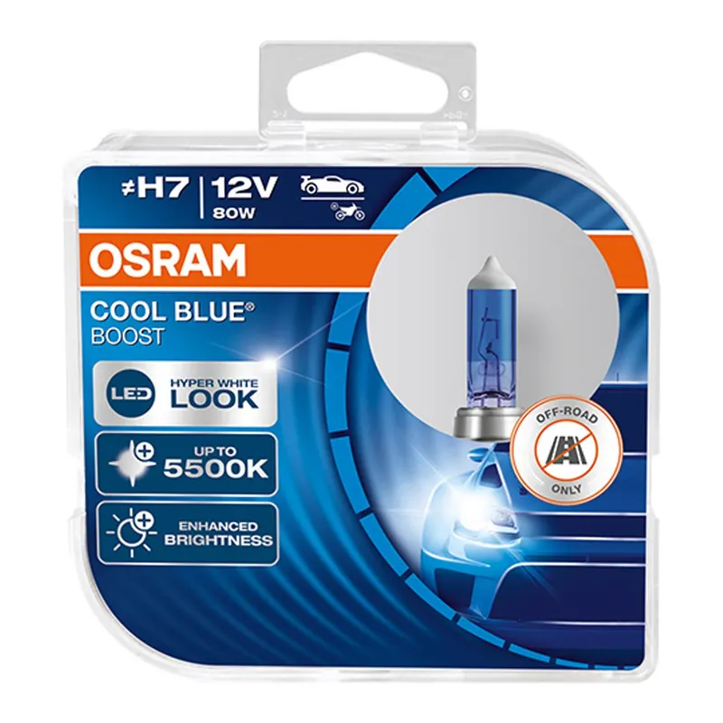 Żarówka halogenowa Osram H7 12V 80W PX26d Cool Blue Boost 5500K/ 2 szt. Ekspresowa dostawa