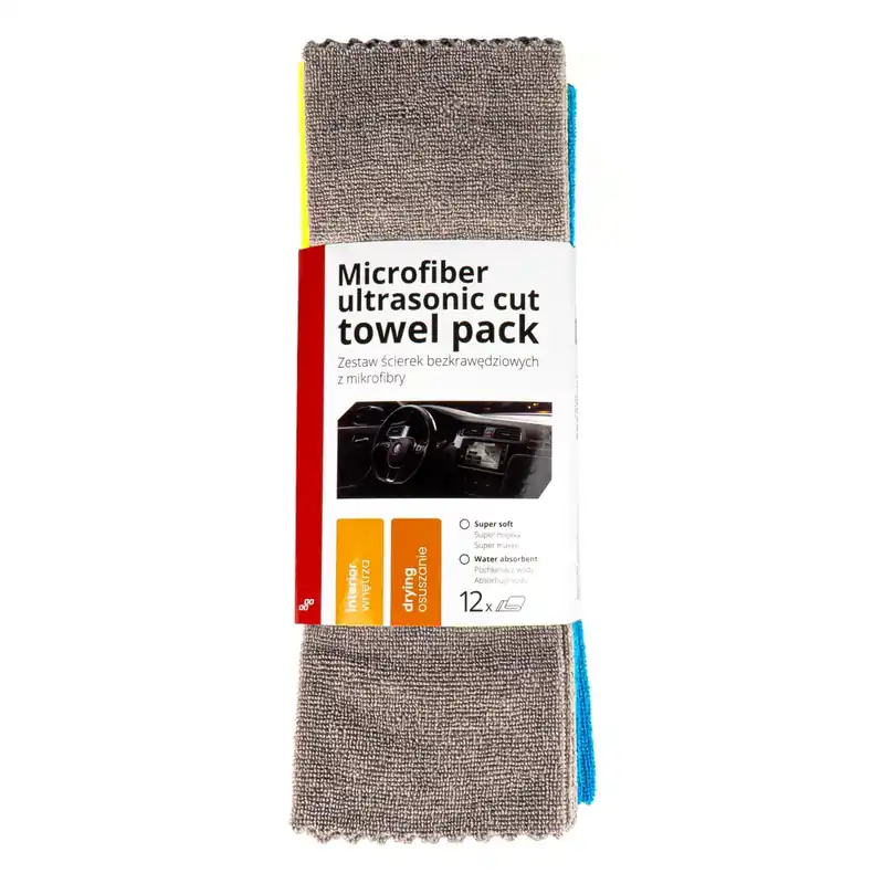 Do wyczerpania zapasów Zestaw ściereczek z mikrofibry miękkie ręczniki 12 szt. 35x35 cm 250g AMIO-03971