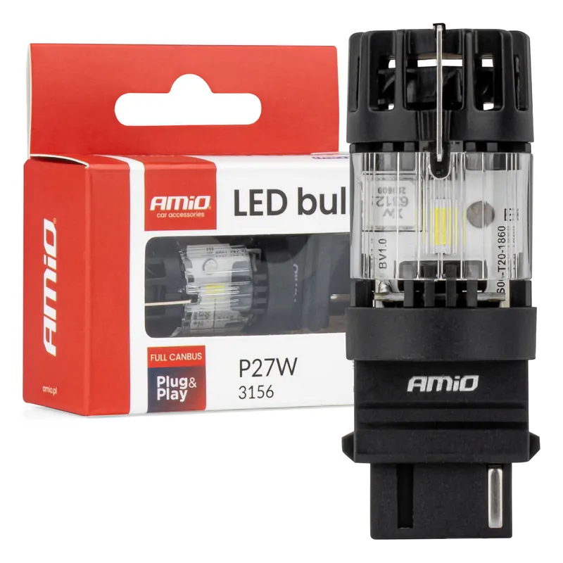 Sprawdź teraz Żarówka LED LumiTec 3156 P27W 12V FULL CANBUS biała 1 szt. AMIO-04690