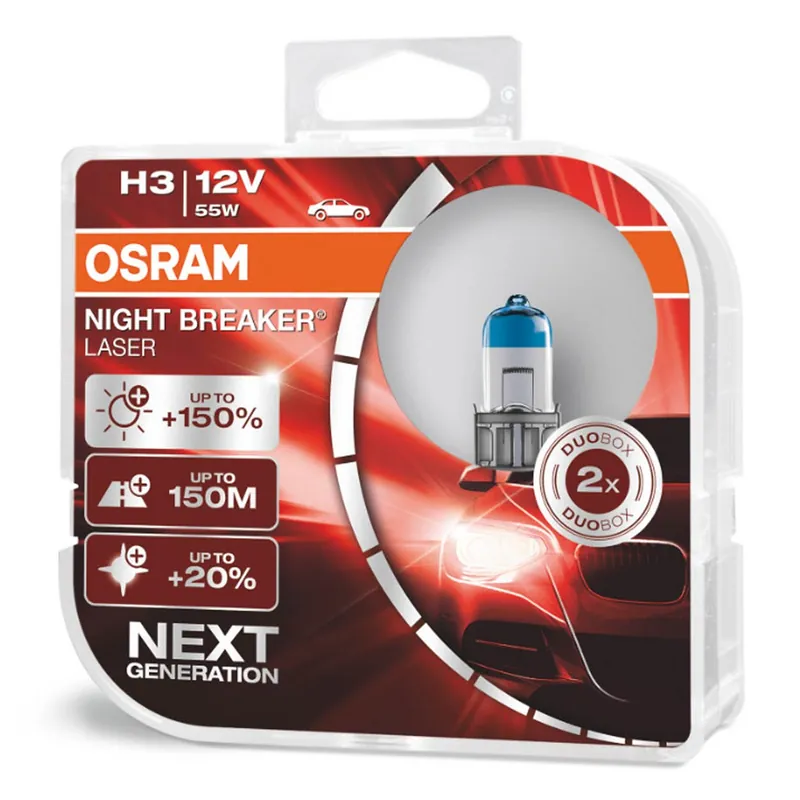 Hit cenowy Żarówki halogenoweH3 12V 55W NIGHT BREAKER LASER +150% /2 szt./