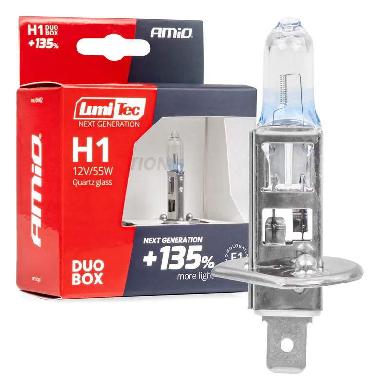 Sprawdź teraz Żarówki halogenowe H1 12V 55W LumiTec NEXT GENERATION +135% DUO AMIO-04402