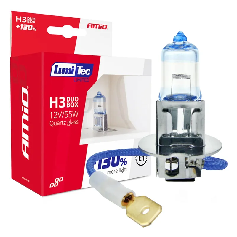 Ograniczona ilość Żarówki halogenowe H3 12V 55W LumiTec LIMITED +130% DUO AMIO-02102