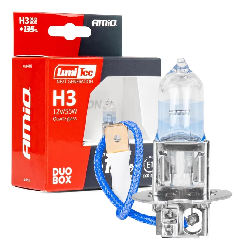 Kup teraz Żarówki halogenowe H3 12V 55W LumiTec NEXT GENERATION +135% DUO AMIO-04403