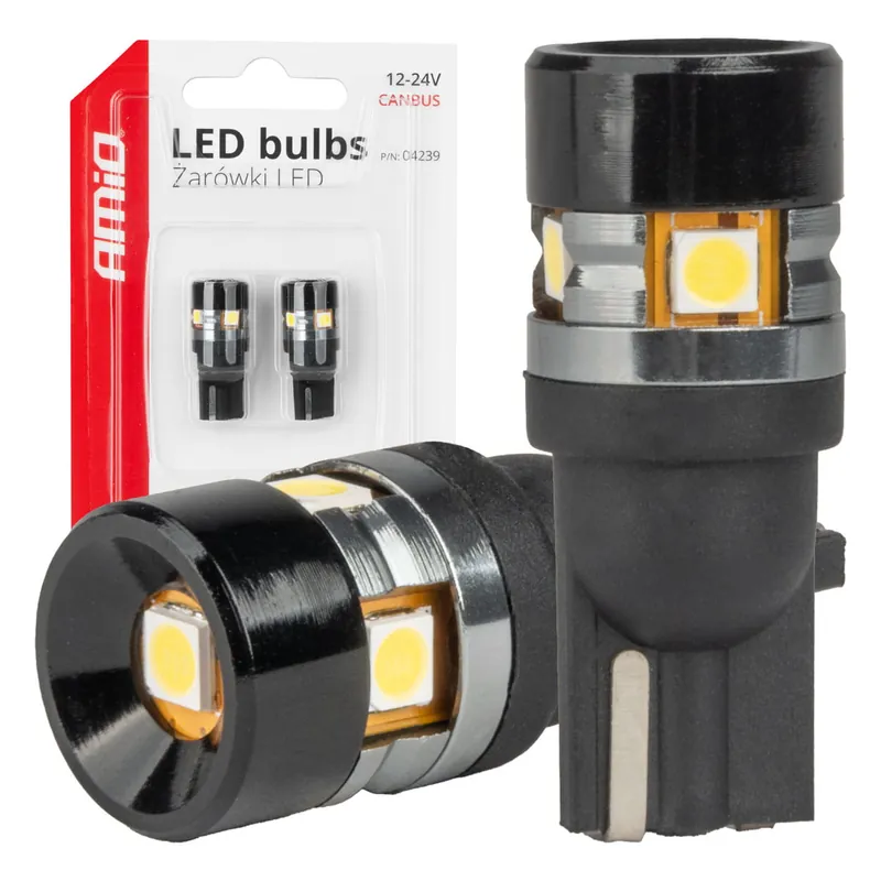 Do wyczerpania zapasów Żarówki LED CANBUS T10 W5W 5SMD 3030 White 12V 24V AMIO-04239