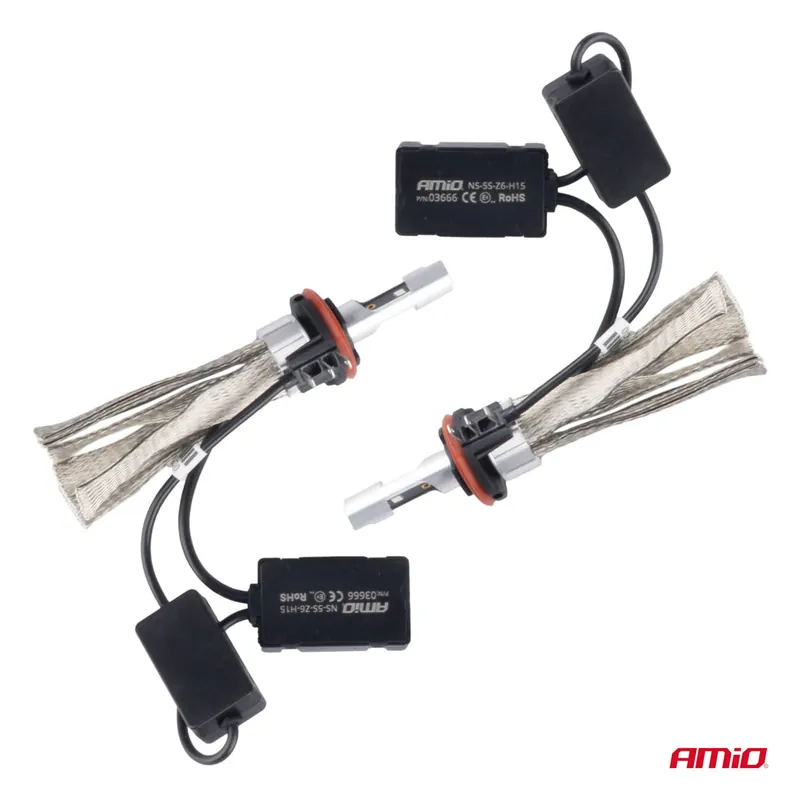 Żarówki samochodowe LED seria FLEX+ H15 6000K 12V 24V Canbus AMIO-03666 Rabat