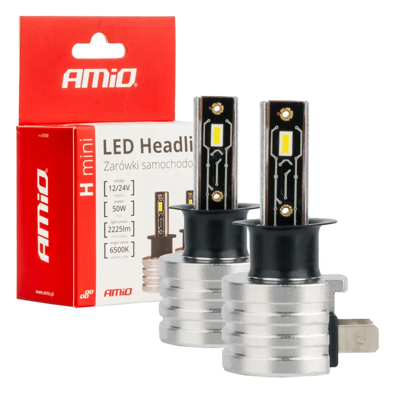 Oferta limitowana Żarówki samochodowe LED seria H-mini H3 6500K Canbus AMIO-03330