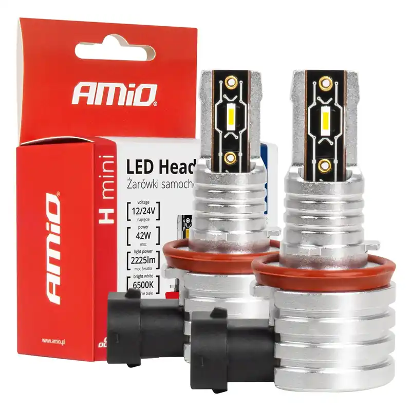Kup online Żarówki samochodowe LED seria H-mini H8 H9 H11 H16 6500K Canbus AMiO-03333