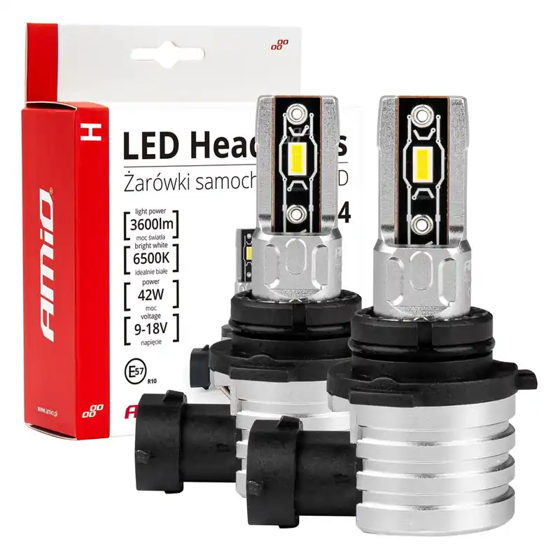 Żarówki samochodowe LED seria H-mini HB4 9006 6500K Canbus AMIO-03335 Najlepsza cena