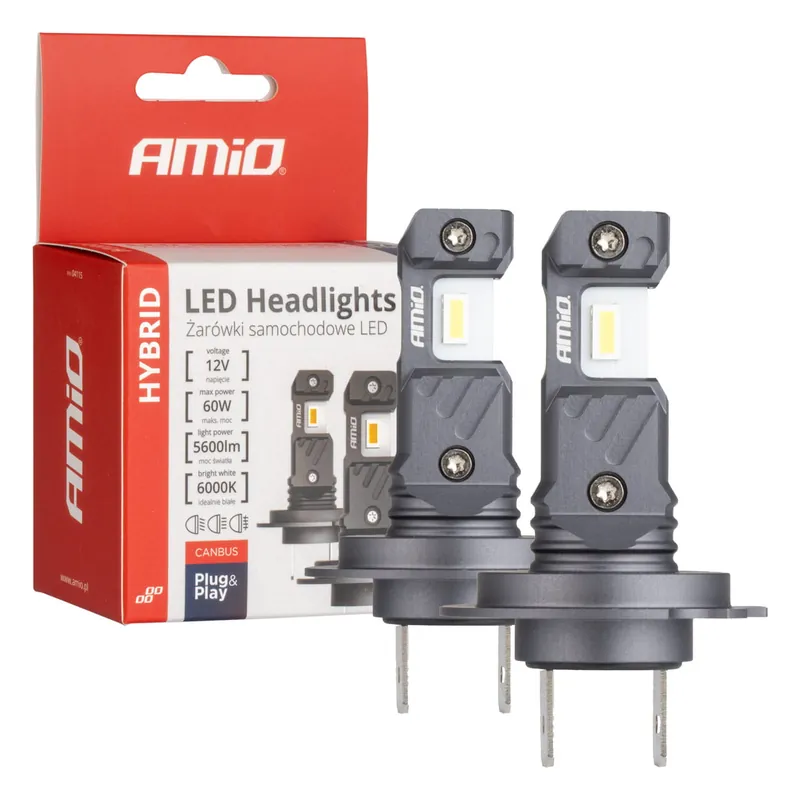 Bestseller Żarówki samochodowe LED seria HYBRID H7 H18 6000K Canbus 60W AMIO-04115