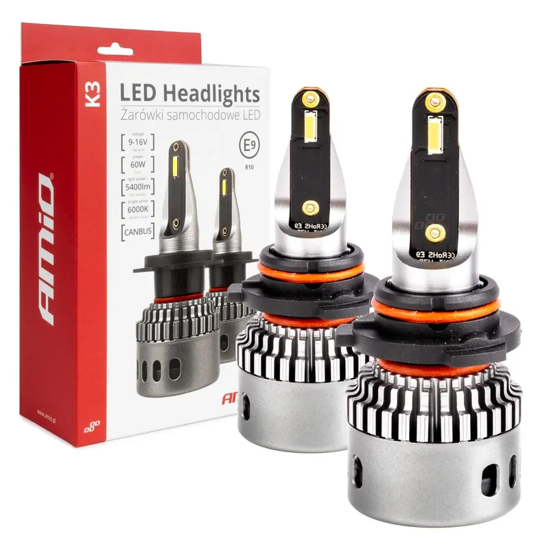 Rabat Żarówki samochodowe LED seria K3 HB3/HIR1 9011/H10 12V 6000K Canbus AMIO-03687