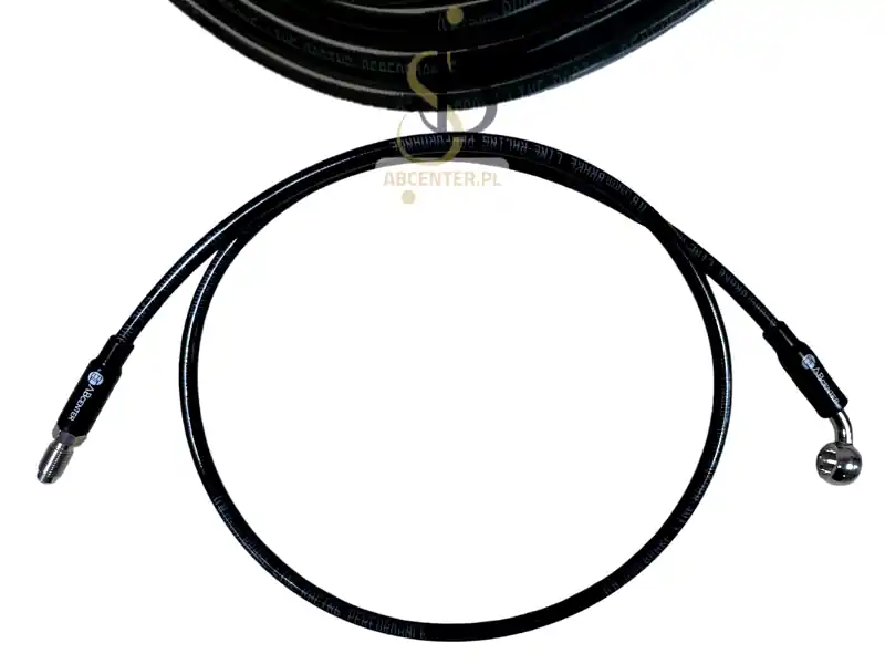 Przewód hamulcowy do motocykla 130cm czarny M10mm, M10x1mm gwint zewnetrzny Rabat