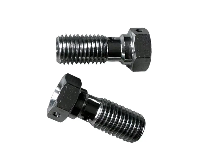 Śruba banjo M10x1 aluminiowa srebrna – 29 mm, klucz 14 mm Ostatnie sztuki