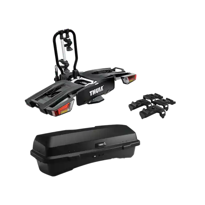 Wysoka jakość Box Thule Santu + platforma rowerowa Thule EasyFold XT2 na 2 rowery