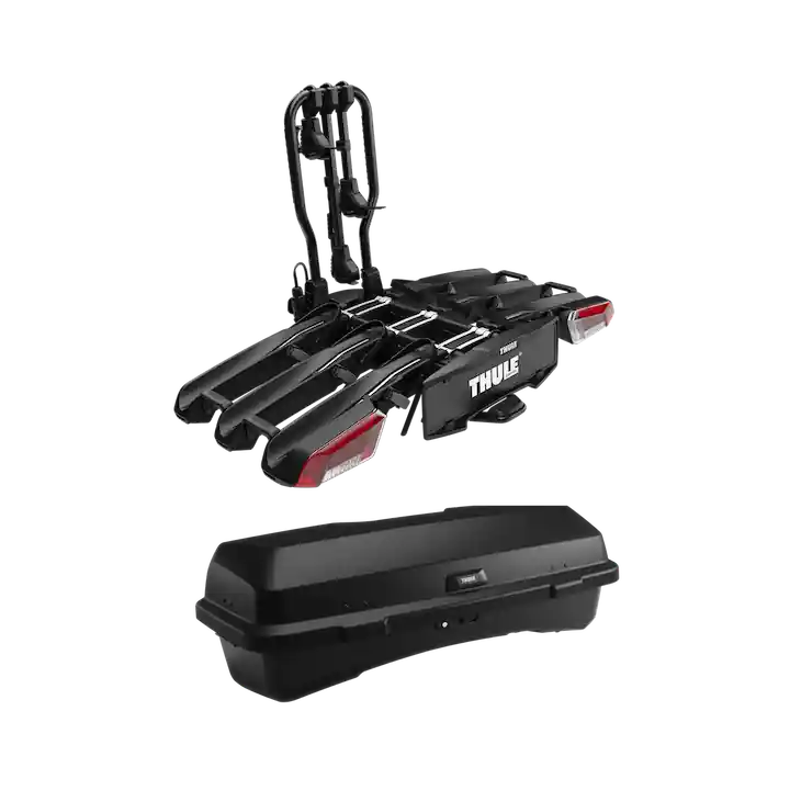 Box Thule Santu + platforma rowerowa Thule EasyFold 3 na 3 rowery Hit sprzedaży