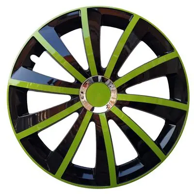 Ograniczona ilość Kołpaki samochodowe 16 RING chrom czarno ziel 4szt