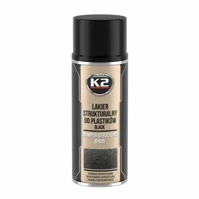 Darmowy zwrot Lakier strukturalny do plastiku czarny 400ml K2