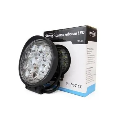 Tani Lampa robocza 12V 27W IP67 9 LED okrągła
