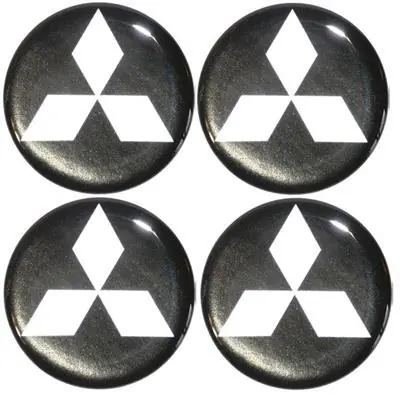 Naklejki na kołpaki emblemat MITSUBISHI 75mm c sil Rabat
