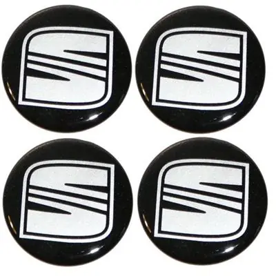 Niska cena Naklejki na kołpaki emblemat Seat 55mm sil czar