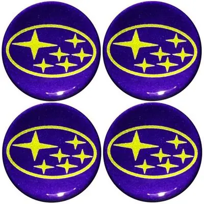 Bezpieczna płatność Naklejki na kołpaki emblemat Subaru 75mm sil