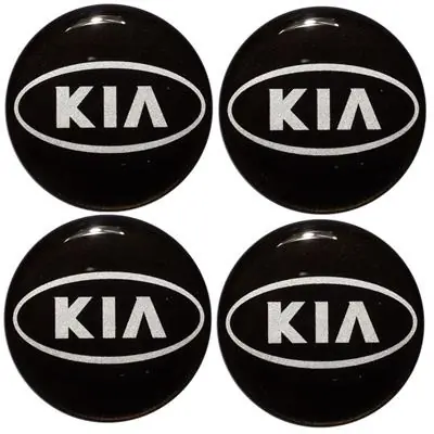 Naklejki na kołpaki emblemat KIA 50mm czarne sil Zniżka
