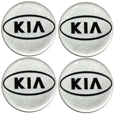 Bezpieczna płatność Naklejki na kołpaki emblemat KIA 55mm srebrne sil