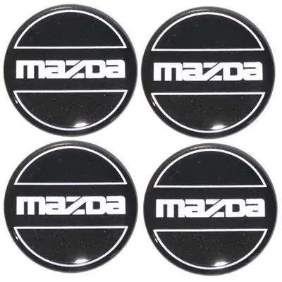 Naklejki na kołpaki emblemat MAZDA 60mm czar n sil Nie przegap
