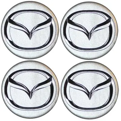Naklejki na kołpaki emblemat MAZDA 65mm sreb sil Rabat