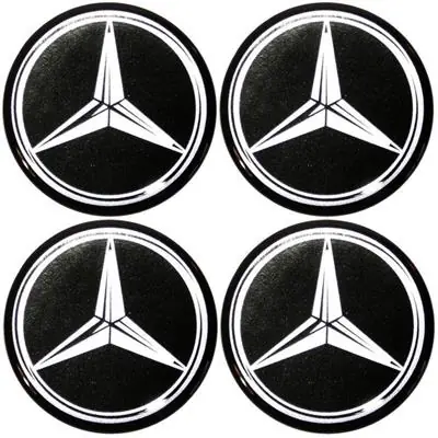 Naklejki na kołpaki emblemat Mercedes 75mm cza sil Wyjątkowa oferta