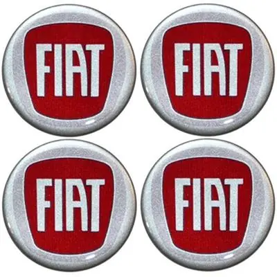 Promocja Naklejki na kołpaki emblemat Fiat 55mm czerwon sil